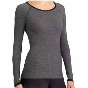 Athleta Black White Striped Long Sleeve Top Small